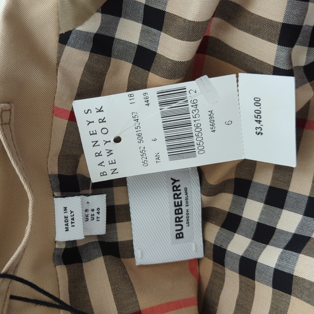 Burberry Runway Collection Pale Honey Scarf-Layer Trench Coat Size 6 - Picture 13 of 17